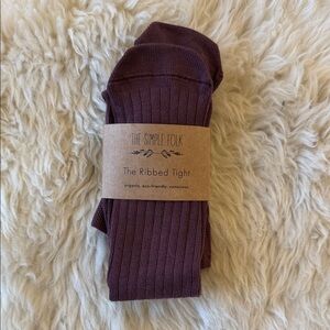 The Simple Folk Ribbed Tights - Deep Purple